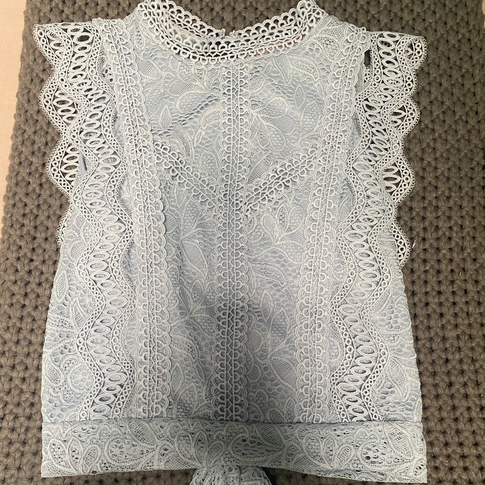 Willow and Root open back lace top